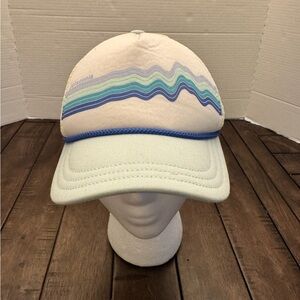Patagonia Trucker Hat Blue Green Adjustable Snapback One Sized Waves Fitz Roy